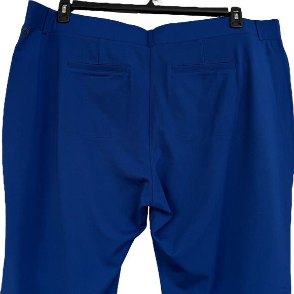 Betabrand 3X-Large Cropped Cosmo Dress Pants Pull-On Stretch Cuffed Pockets Blue - Picture 4 of 8
